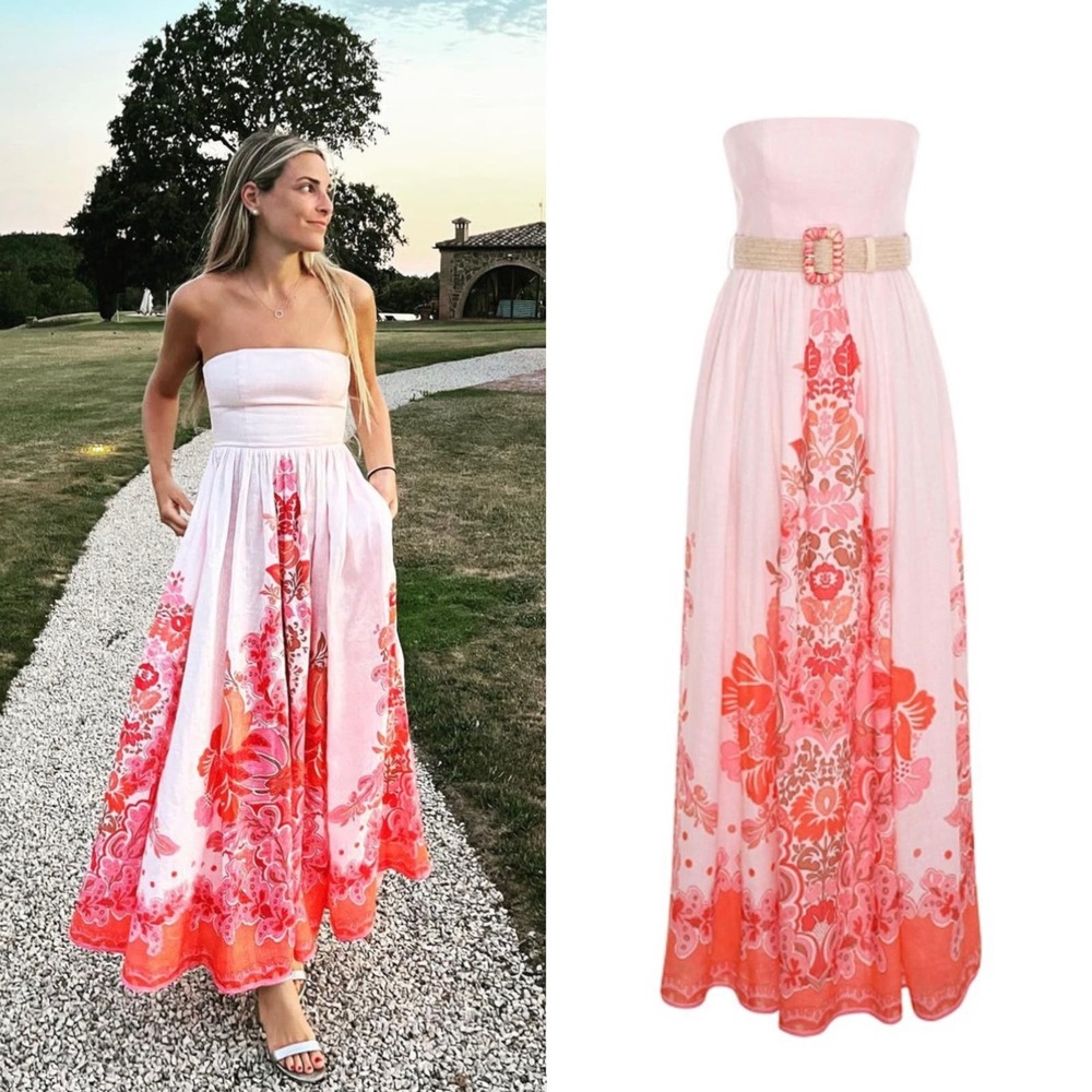 Zimmermann Violet Strapless Long Dress